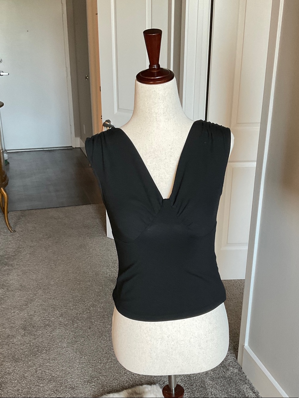 Astr Black Sleeveless Top with Tie-Dye Lining